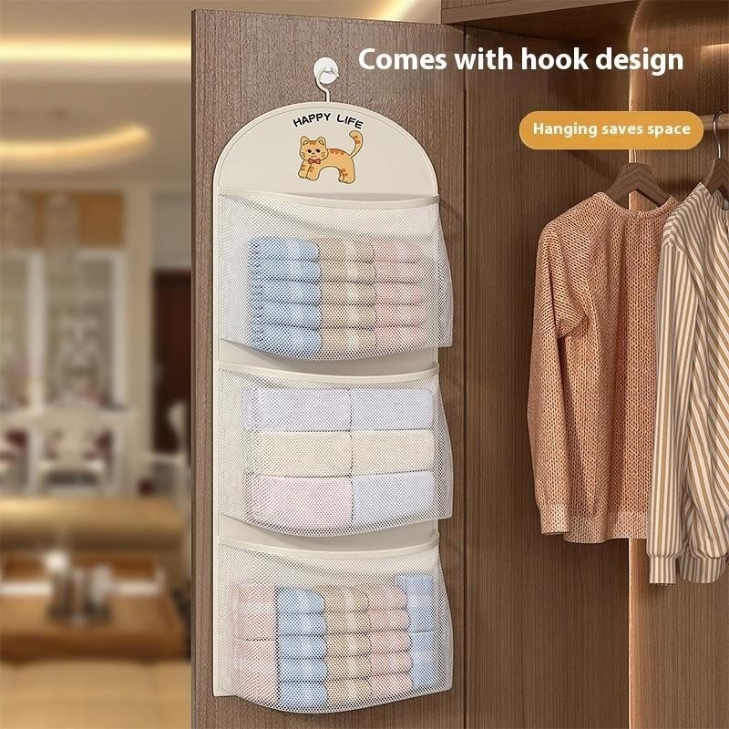 2 / 3 Lớp Bảo Quản Dung Tích Lớn Túi Lưới Quần Lót Tất Túi Bảo Quản Thoáng Khí Tủ Quần Áo Tổ Chức Có Móc Treo Quần Áo