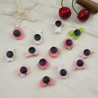 Set 14 Sticker, Charm 3D chủ đề thỏ dâu gắn Dép Sục, Cá Sấu JB-186 Mita