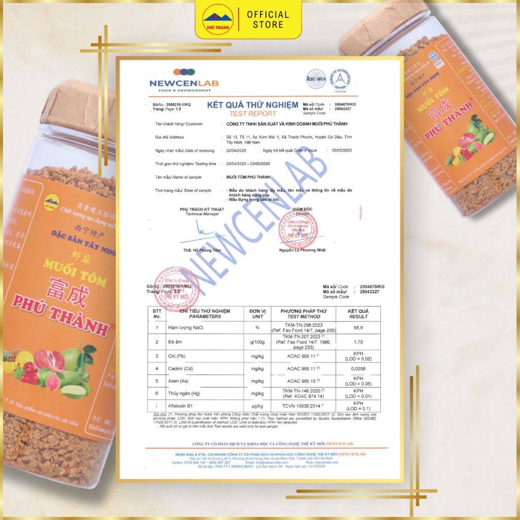 [Muối Xuất Khẩu] Muối Tôm PHÚ THÀNH - Đặc Sản Tây Ninh – Hạt vừa, thơm đậm vị