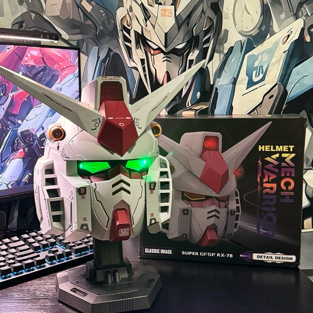 Mô hình đầu Gundam RX-78 đội được có đế dựng