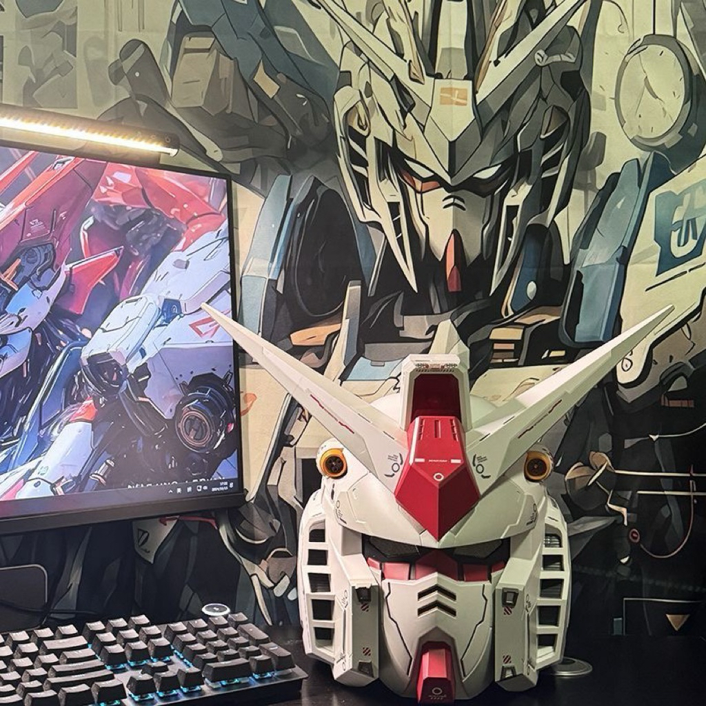 Mô hình đầu Gundam RX-78 đội được có đế dựng