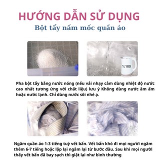Bột Tẩy Mốc Quần Áo 300g - Chất Tẩy Mốc Quần Áo, Tẩy Ố Vàng, Bột Ngâm Tẩy Đồ Màu Đồ Trẻ Em