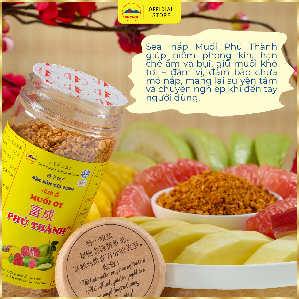 [Muối Xuất Khẩu] Muối Ớt Phú Thành - Đặc Sản Tây Ninh - Cay Vừa, Hạt Tơi, Đậm Vị