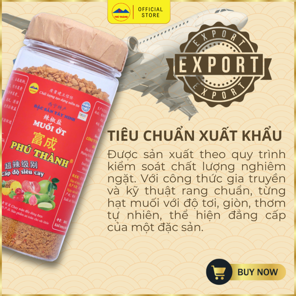 [Muối Xuất Khẩu] Muối Ớt siêu cay PHÚ THÀNH - Đặc Sản Tây Ninh – Muối Chấm Trái Cây Cay Nồng, đậm vị