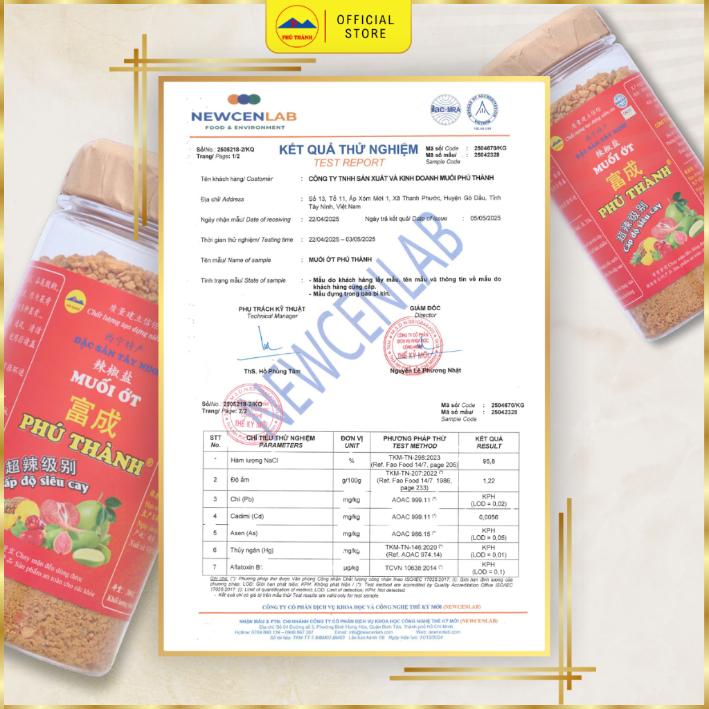 [Muối Xuất Khẩu] Muối Ớt siêu cay PHÚ THÀNH - Đặc Sản Tây Ninh – Muối Chấm Trái Cây Cay Nồng, đậm vị