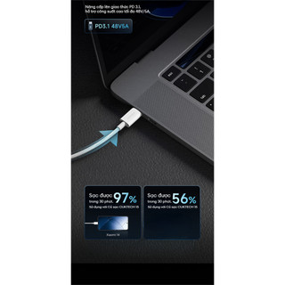 Cáp Sạc Nhanh CUKTECH CTC520P C-C | Công Suất Max 240W | Truyền Dữ Liệu 480 Mbps | Bảo Hành 18 Tháng