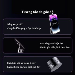 Giá đỡ điện thoại gập gọn hút chân không xoay đa năng tiện lợi cho bàn làm việc xe hơi