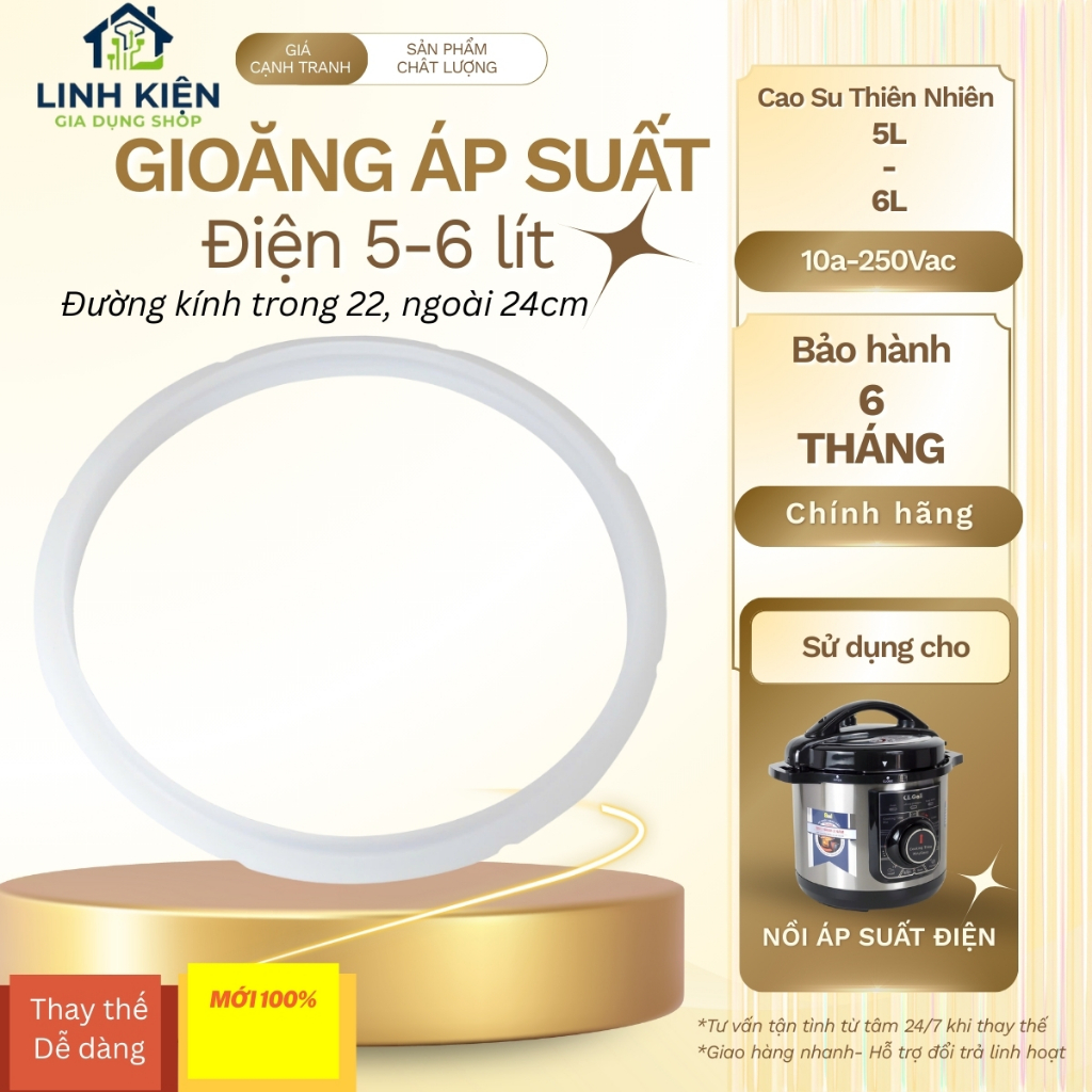 Ron Gioăng Nồi Áp Suất Điện Kangaroo 4L 5L 6L | Silicon Trong 22–24cm ...