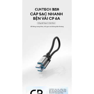 Cáp Sạc Nhanh CUKTECH CTC615S C-C | Công Suất Sạc Max 240W | Truyền Dữ Liệu 480 Mbps | Bảo Hành 18 Tháng