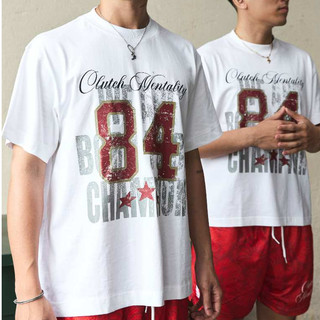 Áo thun boxy nam nữ CLUTCH! Champion Tee, áo phông cotton form rộng in hình cổ tròn thể thao