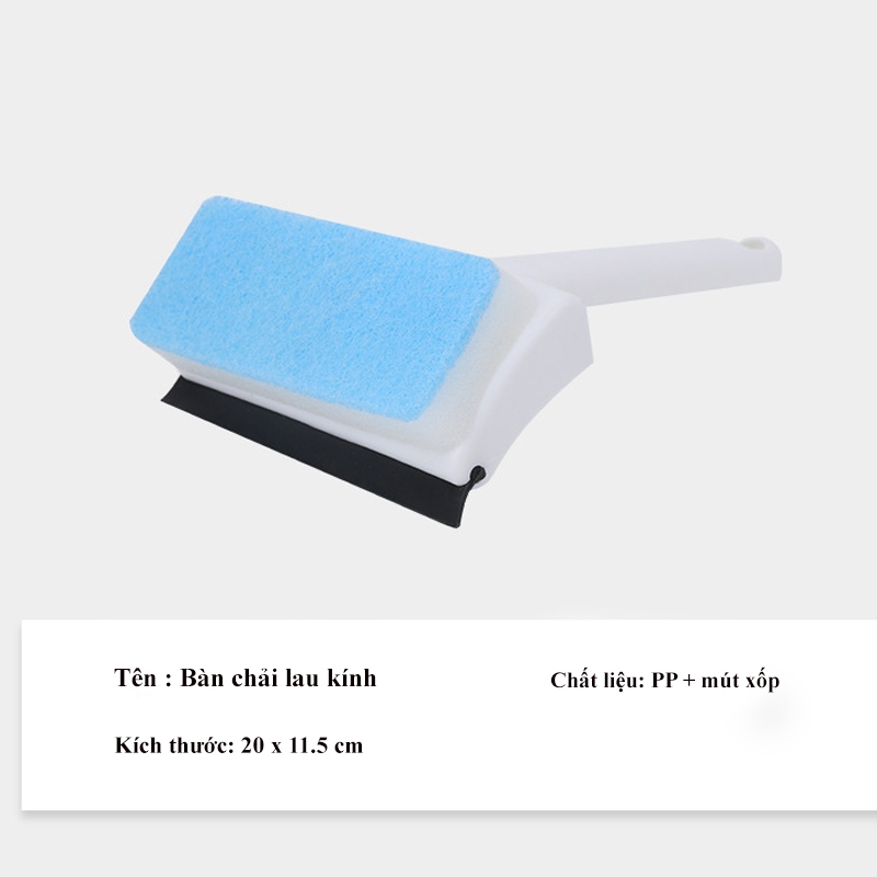 Cây chà rửa kính SH0038 kèm mút cọ bá 2 in 1,cây lau kính đa năng, cây cọ bàn bếp đa năng