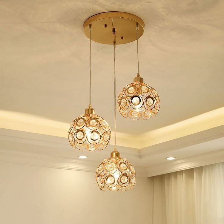 Đèn thả trần vàng 3/1 đầu 12W/36W, 3 màu, sắt+acrylic, dây 1.5m, bảo hành 1 năm