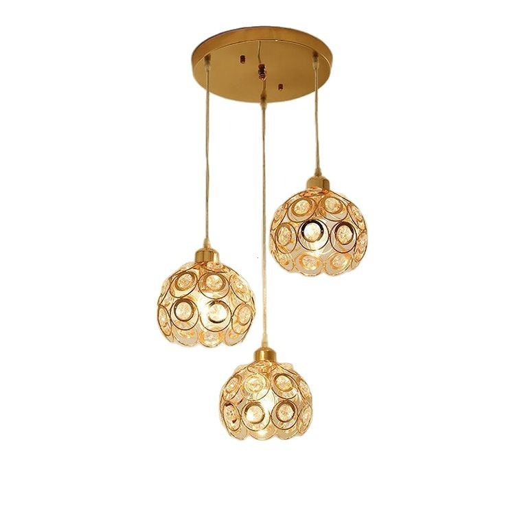Đèn thả trần vàng 3/1 đầu 12W/36W, 3 màu, sắt+acrylic, dây 1.5m, bảo hành 1 năm