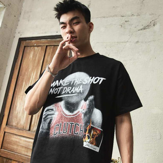 Áo thun boxy nam nữ CLUTCH! Make The Shot Not Drama Tee, áo phông cotton form rộng in hình thể thao