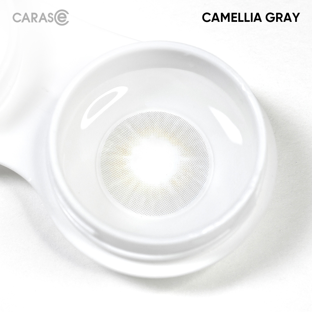 [1 chiếc] Kính áp tròng khoá ẩm 16H 1 Tháng Màu Xám Khói CARASE, Lens cận CAMELLIA GRAY