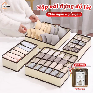 Hộp Vải Đựng Đồ Lót Gập Gọn - Hộp Đựng Chia Ngăn Thông Minh, Tấm Nhựa PP Bền Bỉ GADI