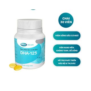 Thực phẩm bảo vệ sức khỏe DHA-125 hỗ trợ phát triển não bộ và thị giác (Chai 30 viên)