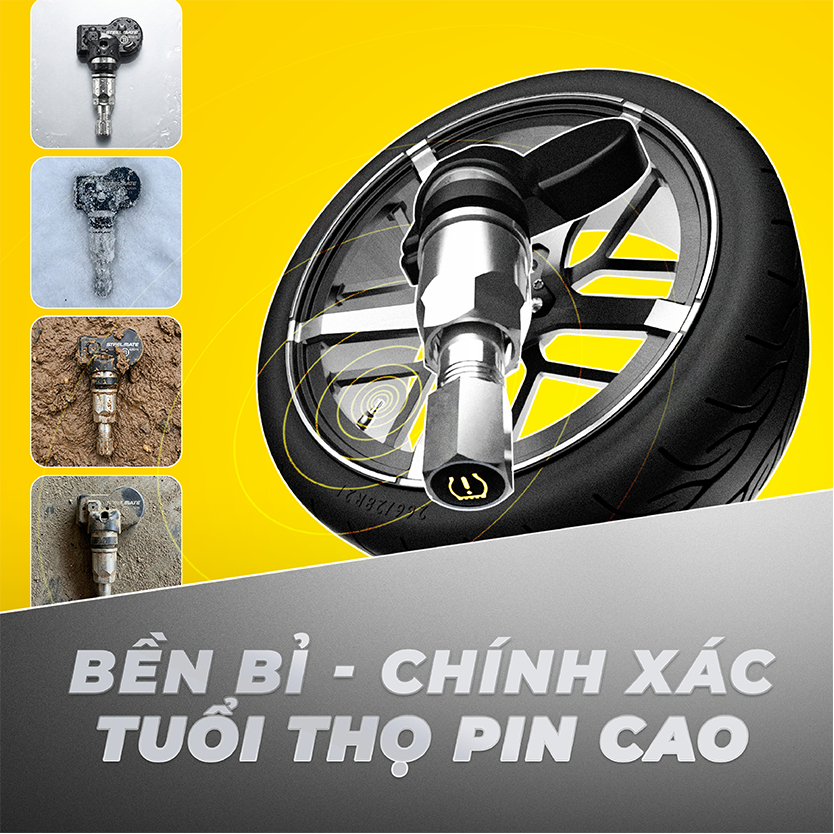 [TPMS] Cảm Biến Áp Suất Lốp STEELMATE  TP-S23 PRO Ô Tô Van Trong - Màn Hình rời, Giọng nói tiếng Việt