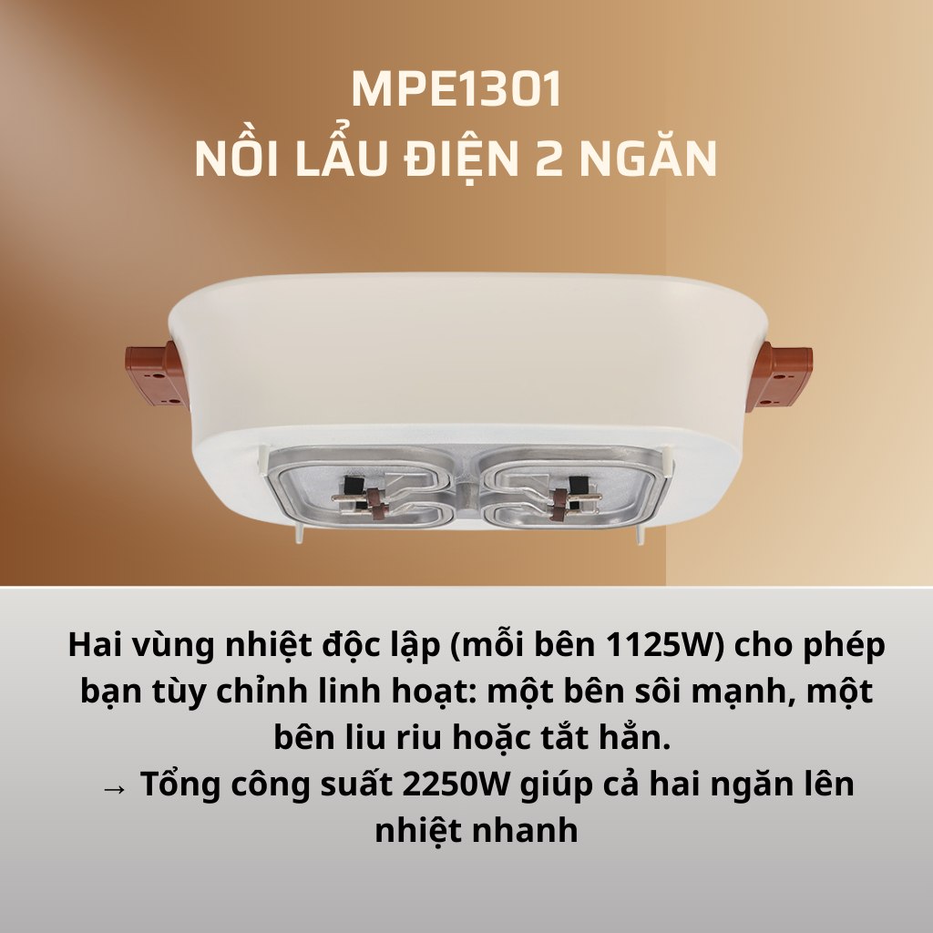 Nồi Lẩu nướng 2 Ngăn Elmich MPE1301/ MPE1299 Chống Dính ,Công Suất Lớn, Bếp lẩu Uyên ương đa năng