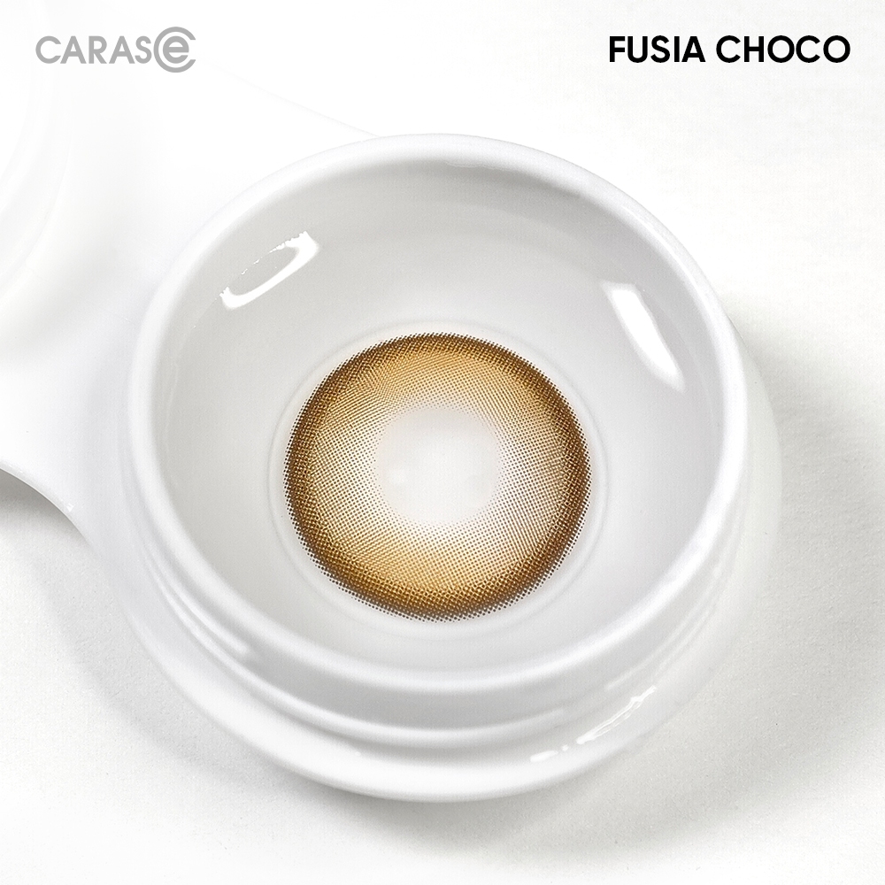 [1 chiếc] Kính áp tròng khoá ẩm 16H 1 Tháng Màu Nâu Chocolate trung tính CARASE, Lens cận FUSIA CHOCO