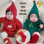 Set bodysuit Noel Kèm Mũ hàng thu đông cho bé trai bé gái đón noel cho béchụpảnh