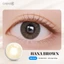 Kính áp tròng khoá ẩm 16H 1 Tháng Màu Nâu Ánh Vàng Nhẹ CARASE, Lens cận HANA BROWN