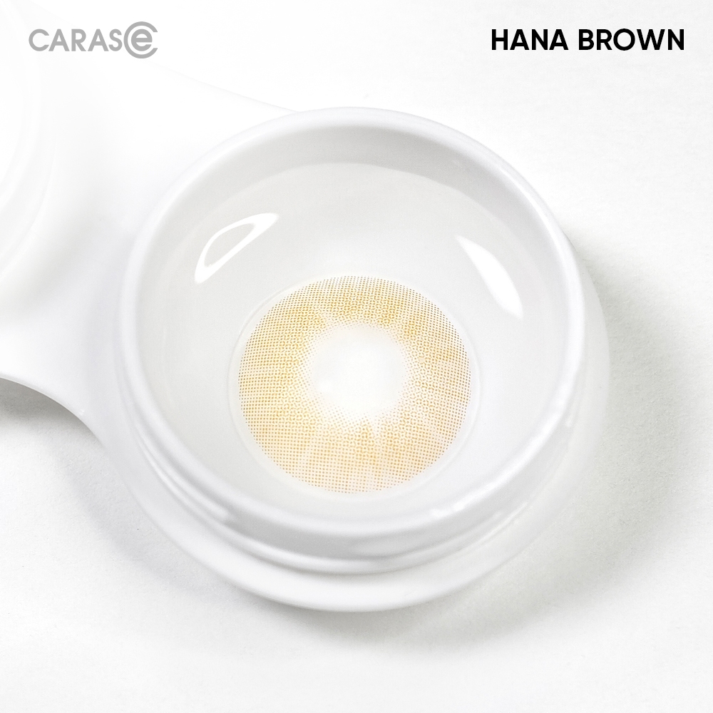 [1 chiếc] Kính áp tròng khoá ẩm 16H 1 Tháng Màu Nâu Ánh Vàng Nhẹ CARASE, Lens cận HANA BROWN
