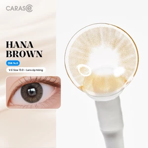 Kính áp tròng khoá ẩm 16H 1 Tháng Màu Nâu Ánh Vàng Nhẹ CARASE, Lens cận HANA BROWN