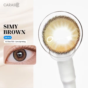 Kính áp tròng khoá ẩm 16H 1 Tháng Màu Nâu Đồng Sáng Nhẹ CARASE, Lens cận SIMY BROWN