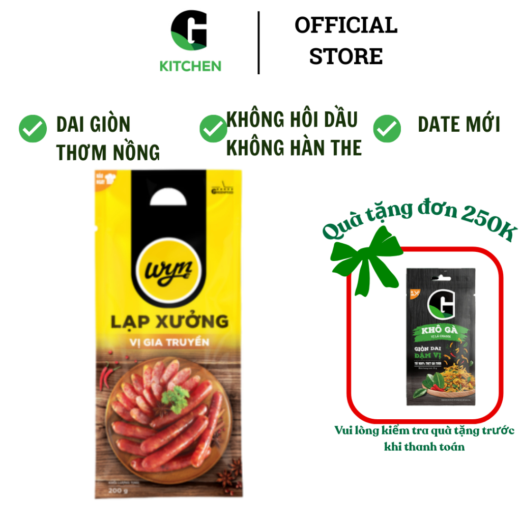 [GIÁ SỐC] COMBO 3 Túi Lạp xưởng vị gia truyền Wyn G Kitchen 500g và 200g [Giao toàn quốc]