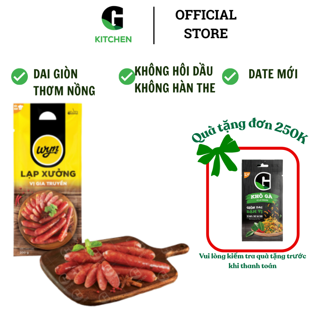 [GIÁ SỐC] COMBO 3 Túi Lạp xưởng vị gia truyền Wyn G Kitchen 500g và 200g [Giao toàn quốc]