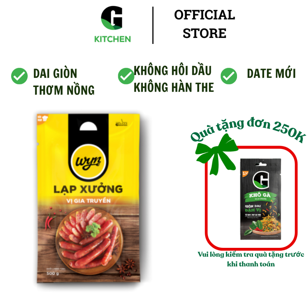 [GIÁ SỐC] COMBO 3 Túi Lạp xưởng vị gia truyền Wyn G Kitchen 500g và 200g [Giao toàn quốc]