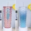 Ly Nước 2 Lớp 710ml – Cốc Vảy Cá Cách Nhiệt Có Nắp Đậy, Vân Kim Cương Sang Trọng, Đẹp Mắt