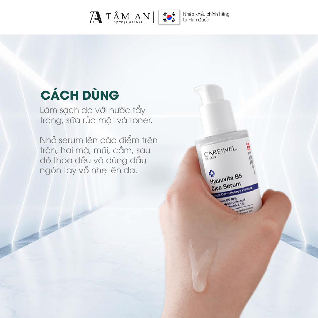 Serum phục hồi da tổn thương B5 CARE:NEL Hyaluvita Cica dưỡng ẩm, làm dịu da nhạy cảm 30ml