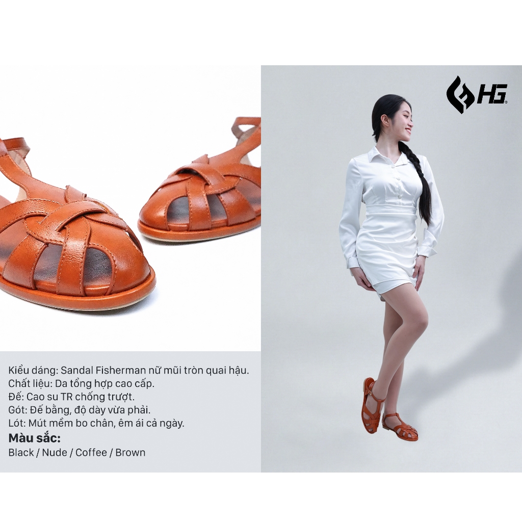 Giày Nữ Đế Bệt Bít Mũi  HG Dáng Fisherman Thời Trang | HG7325