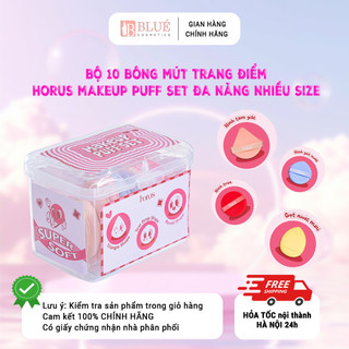 Horus Bộ 10 bông mút trang điểm Makeup Puff Set đa năng nhiều size