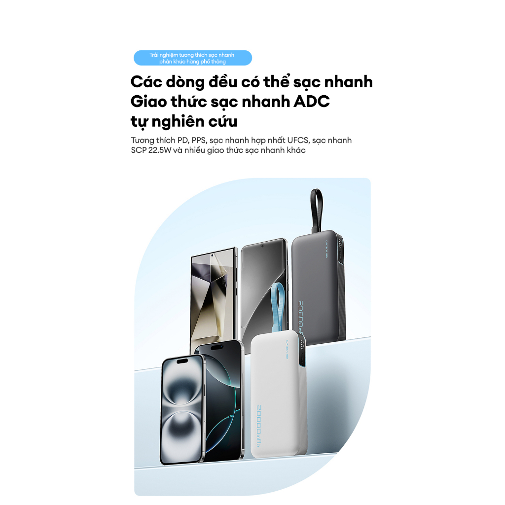 CUKTECH CP24 Sạc Di Động Kèm Cáp | Dung lượng 20.000mAh | Công Suất Max 40W | Bảo Hành 18 Tháng LPB200NL/LPB200N | BigBuy360 - bigbuy360.vn