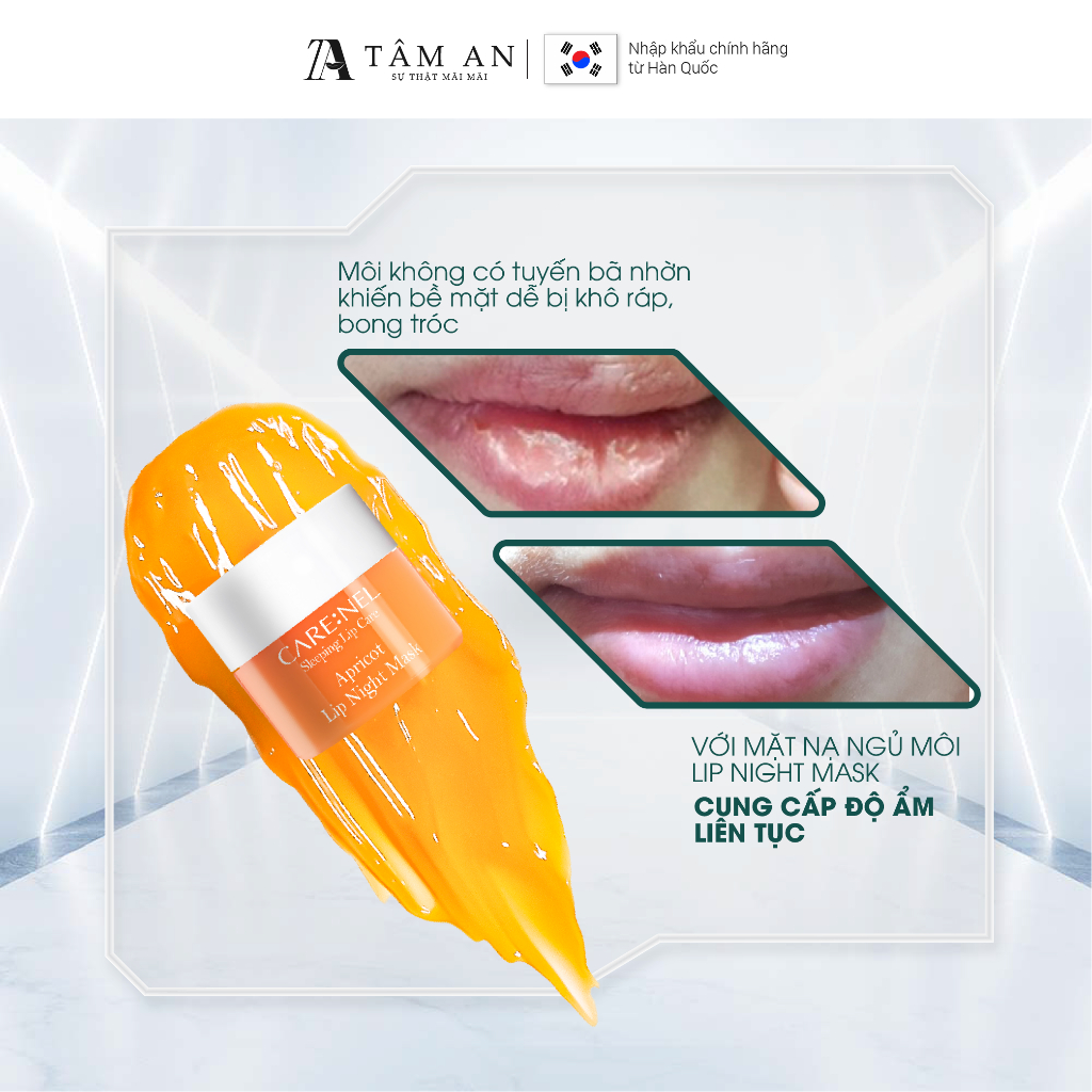 Mặt nạ ngủ môi tẩy tế bào chết môi dưỡng môi mơ CARE:NEL APRICOT LIP NIGHT MASK 5g