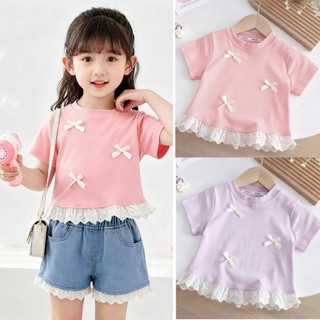 ÁO PhôNg Tay NgắN MớI Cho Bé GáI, Phong CáCh HàN QuốC, ChấT LiệU Cao áO áO Thun Bé GáI