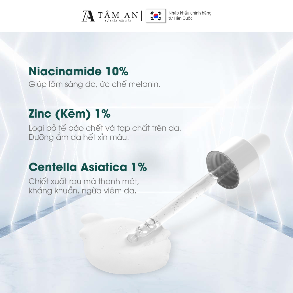 Serum Niacinamide 10% kẽm centella dưỡng ẩm mờ thâm nám CARE:NEL NIACINAMIDE 10% ZINC PCA 1% 30ml
