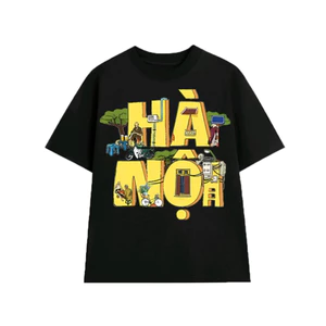 Áo thun unisex in chữ Hà Nội đáng yêu - áo phông HÀ NỘI thời trang cổ tròn đủ size chất Cotton mềm mịn co dãn TA0131