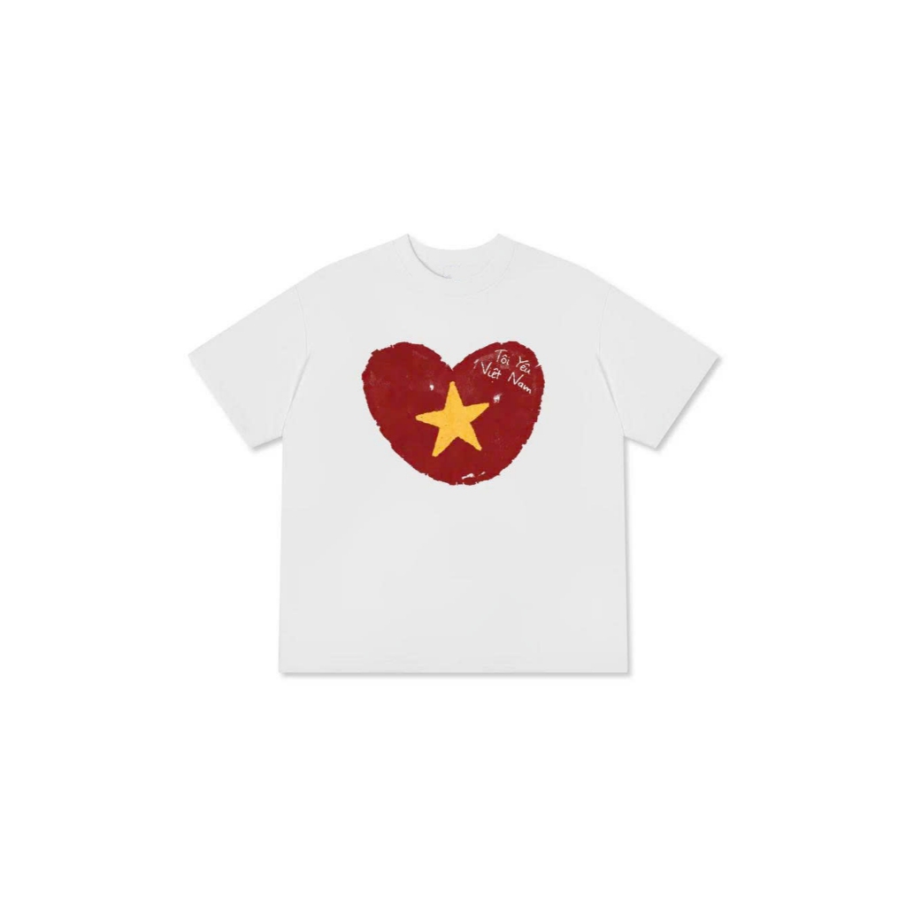 Áo thun unisex Tôi Yêu Việt Nam - áo phông yêu nước hình trái tim cổ tròn chất Cotton mềm mịn co dãn 4 chiều TA0126