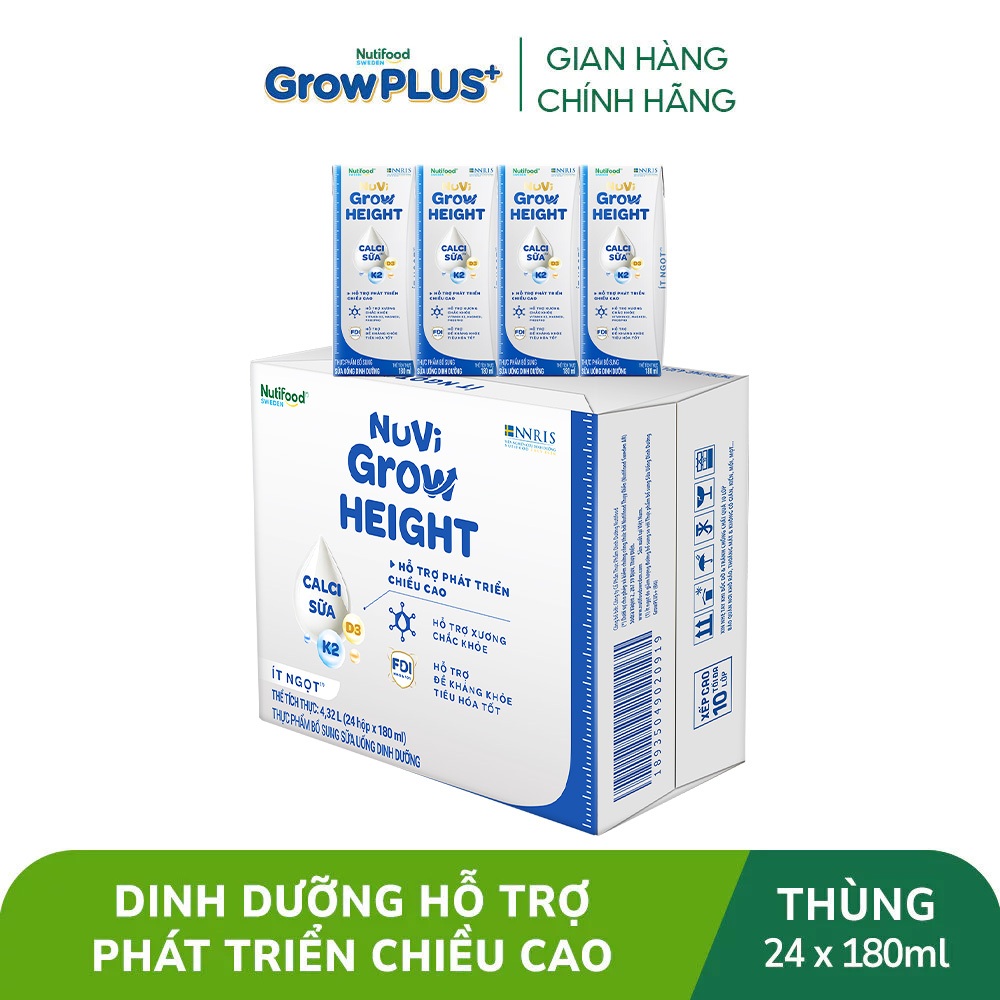 [Livestream KOL] Thùng 24 hộp SBPS Nuvi Grow Height hỗ trợ phát triển chiều cao hộp 180ml