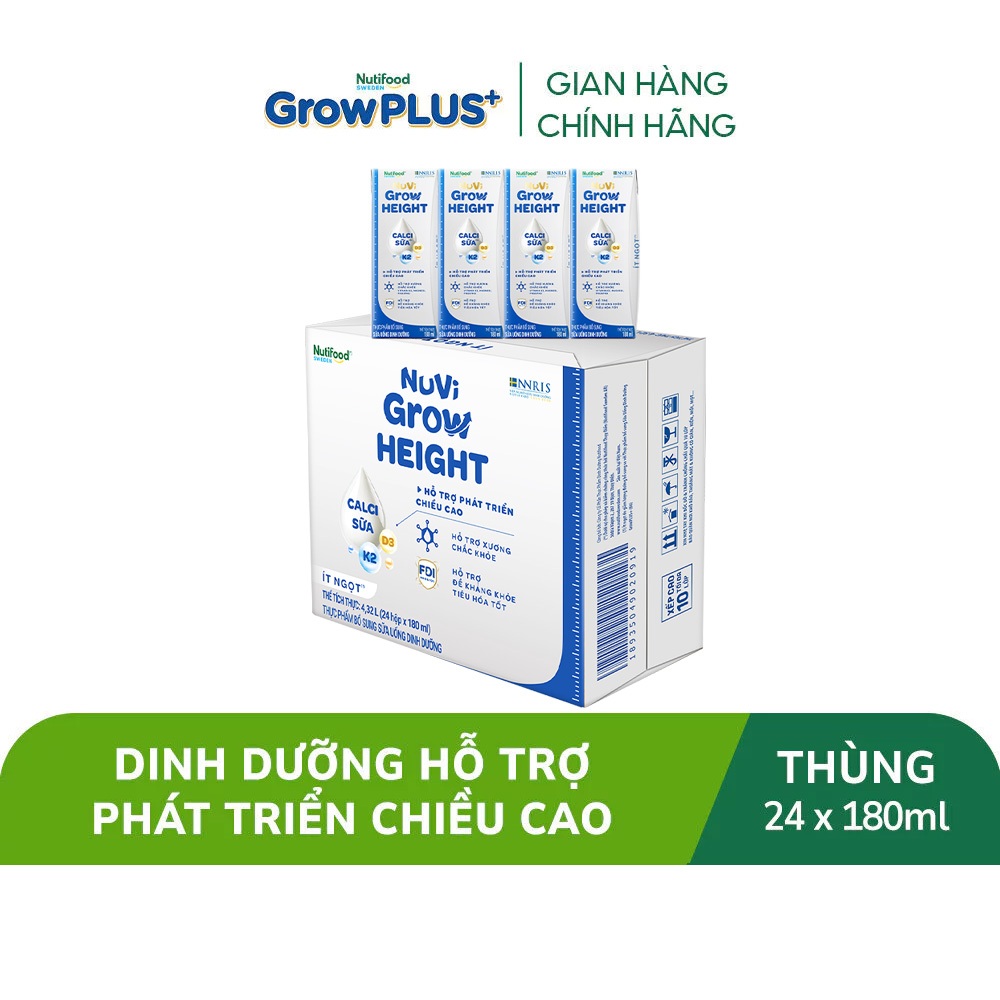 [Livestream KOL] Thùng 24 hộp SBPS Nuvi Grow Height hỗ trợ phát triển chiều cao hộp 180ml