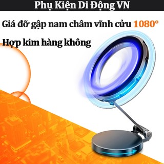 Giá đỡ điện thoại ô tô nam châm xoay 1080° – Hợp kim hàng không, dán chắc mọi bề mặt nghiêng, không kén xe