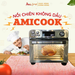 Nồi Chiên Không Dầu Dạng Lò Màu Bạc Amicook Air Fryer Oven, Dung Tích 24L Hàng Chính Hãng