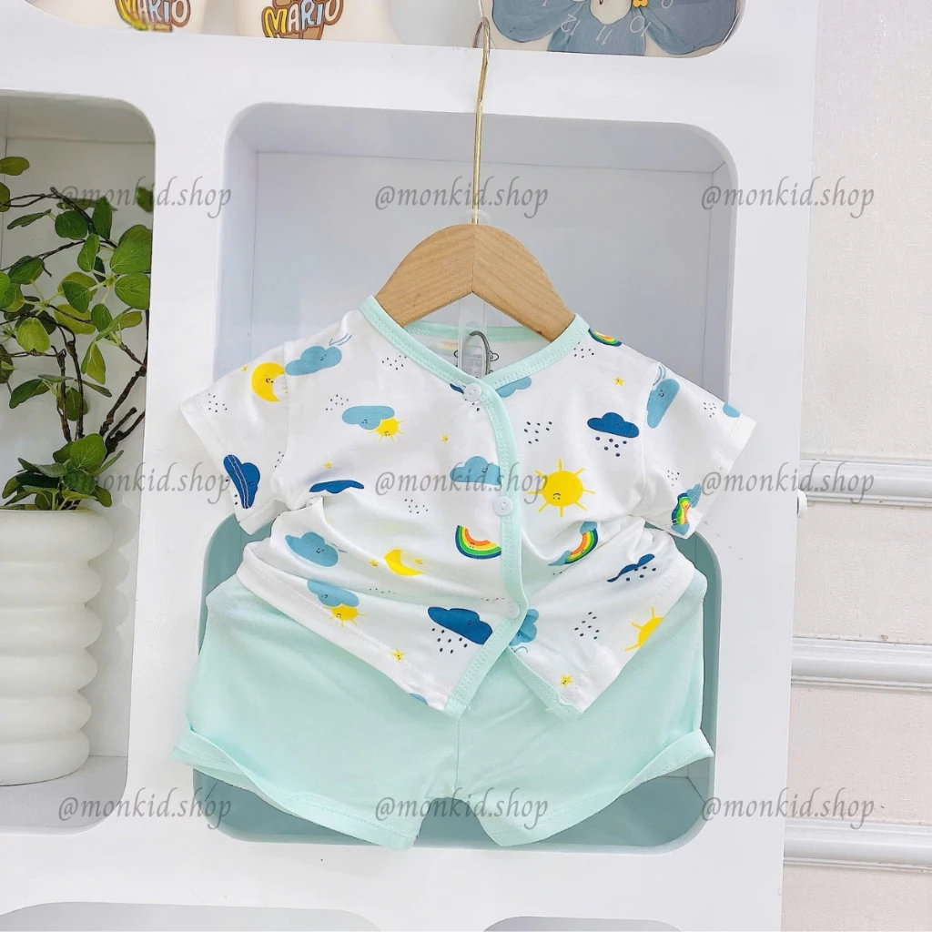[Peinn] [MỚI] Combo 3/5 Bộ Cộc Tay Bảng Màu TT Chất Thun Lạnh Mềm Mịn Cho Bé Trai, Bé Gái Sơ Sinh 0-9 Tháng