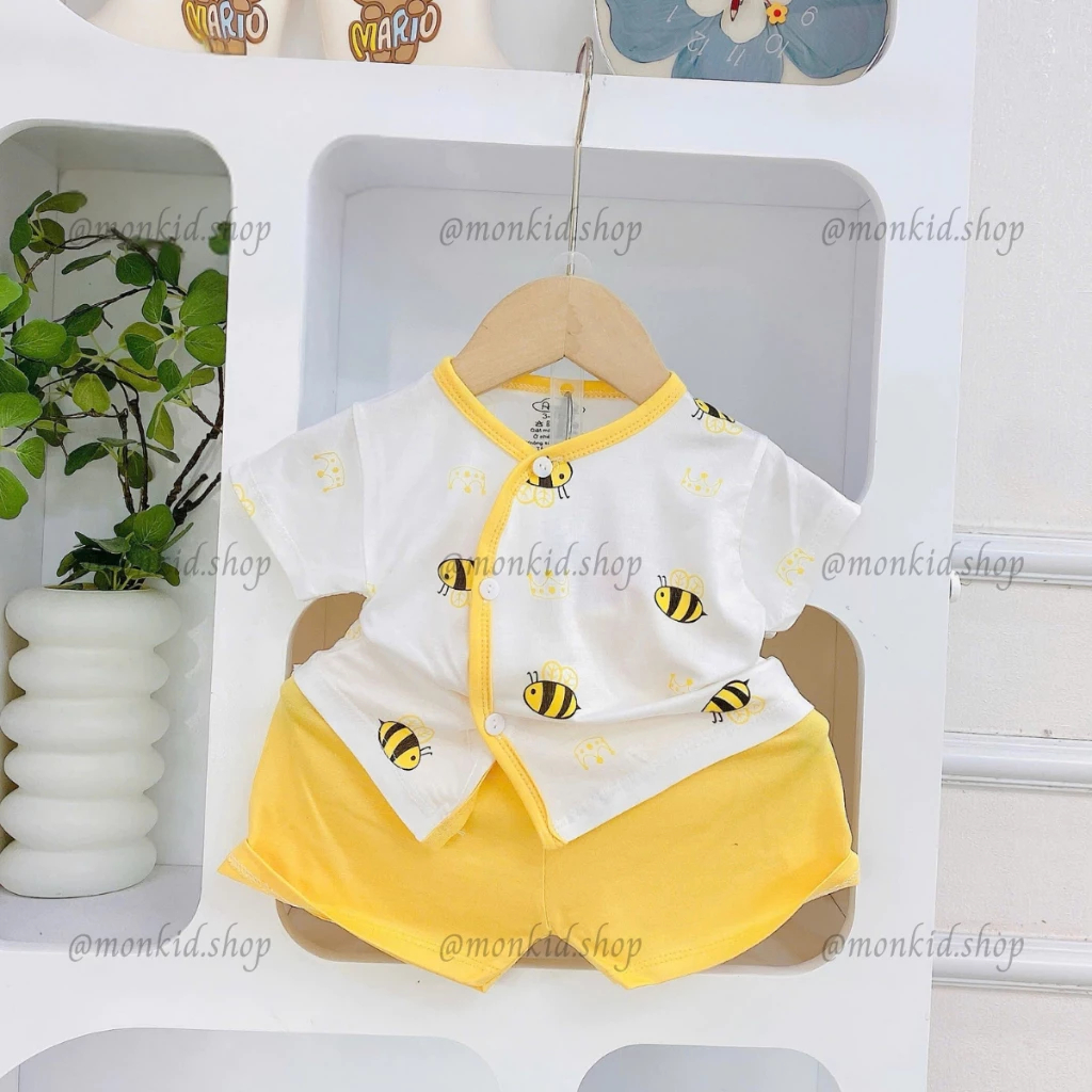 [Peinn] [MỚI] Combo 3/5 Bộ Cộc Tay Bảng Màu TT Chất Thun Lạnh Mềm Mịn Cho Bé Trai, Bé Gái Sơ Sinh 0-9 Tháng