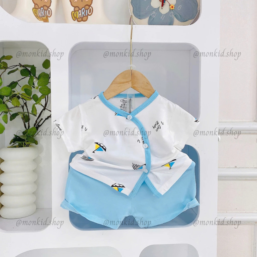 [Peinn] [MỚI] Combo 3/5 Bộ Cộc Tay Bảng Màu TT Chất Thun Lạnh Mềm Mịn Cho Bé Trai, Bé Gái Sơ Sinh 0-9 Tháng