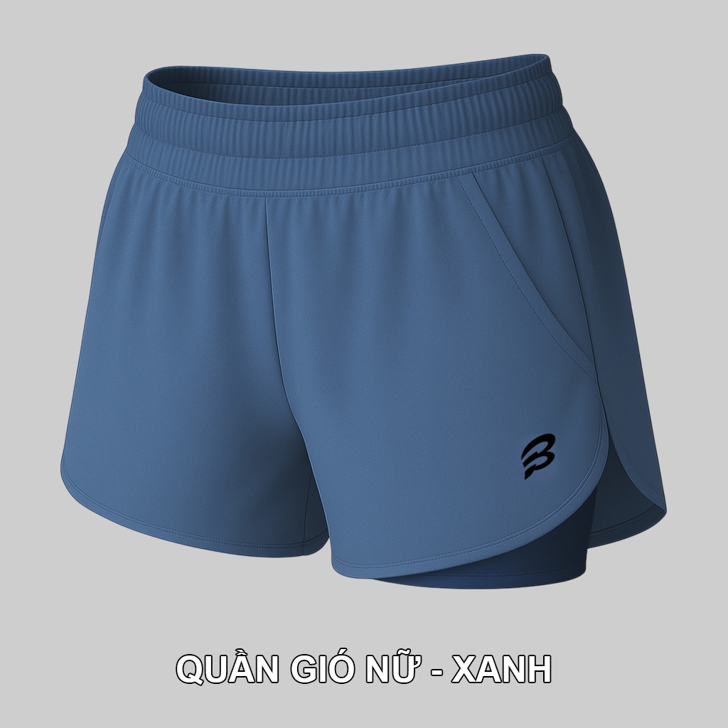 Quần Gió Thể Thao Nữ Bumbee – Dáng Ngắn, Có Quần Bảo Hộ – Tập Gym, Chạy Bộ (G1 nữ)